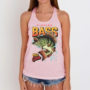 Fishing Bass Bitch Catch Women's Knotted Racerback Tank