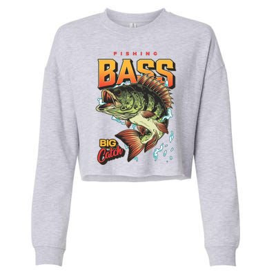 Fishing Bass Bitch Catch Cropped Pullover Crew