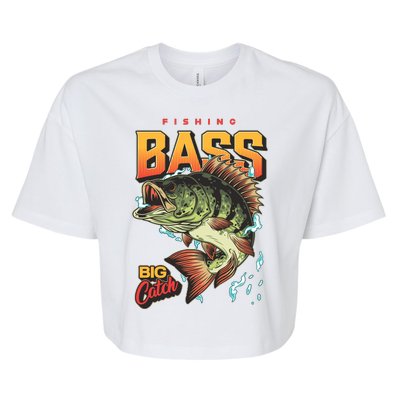 Fishing Bass Bitch Catch Bella+Canvas Jersey Crop Tee