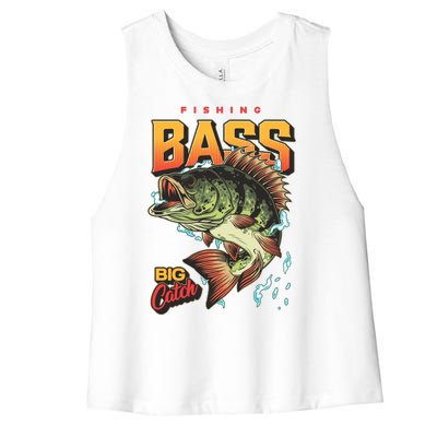 Fishing Bass Bitch Catch Women's Racerback Cropped Tank