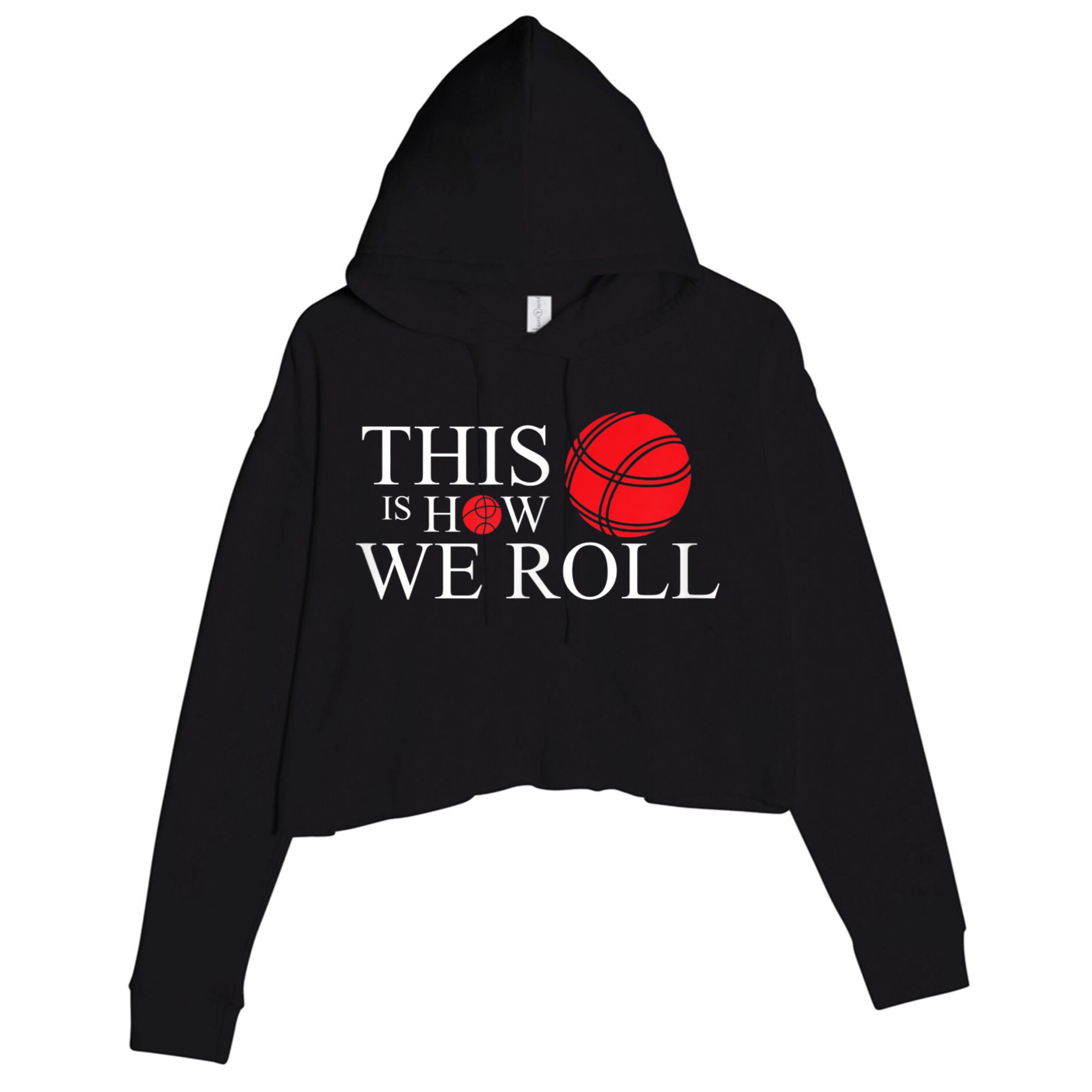 Funny Bocce Ball Bocce Crop Fleece Hoodie