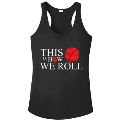 Funny Bocce Ball Bocce Ladies PosiCharge Competitor Racerback Tank