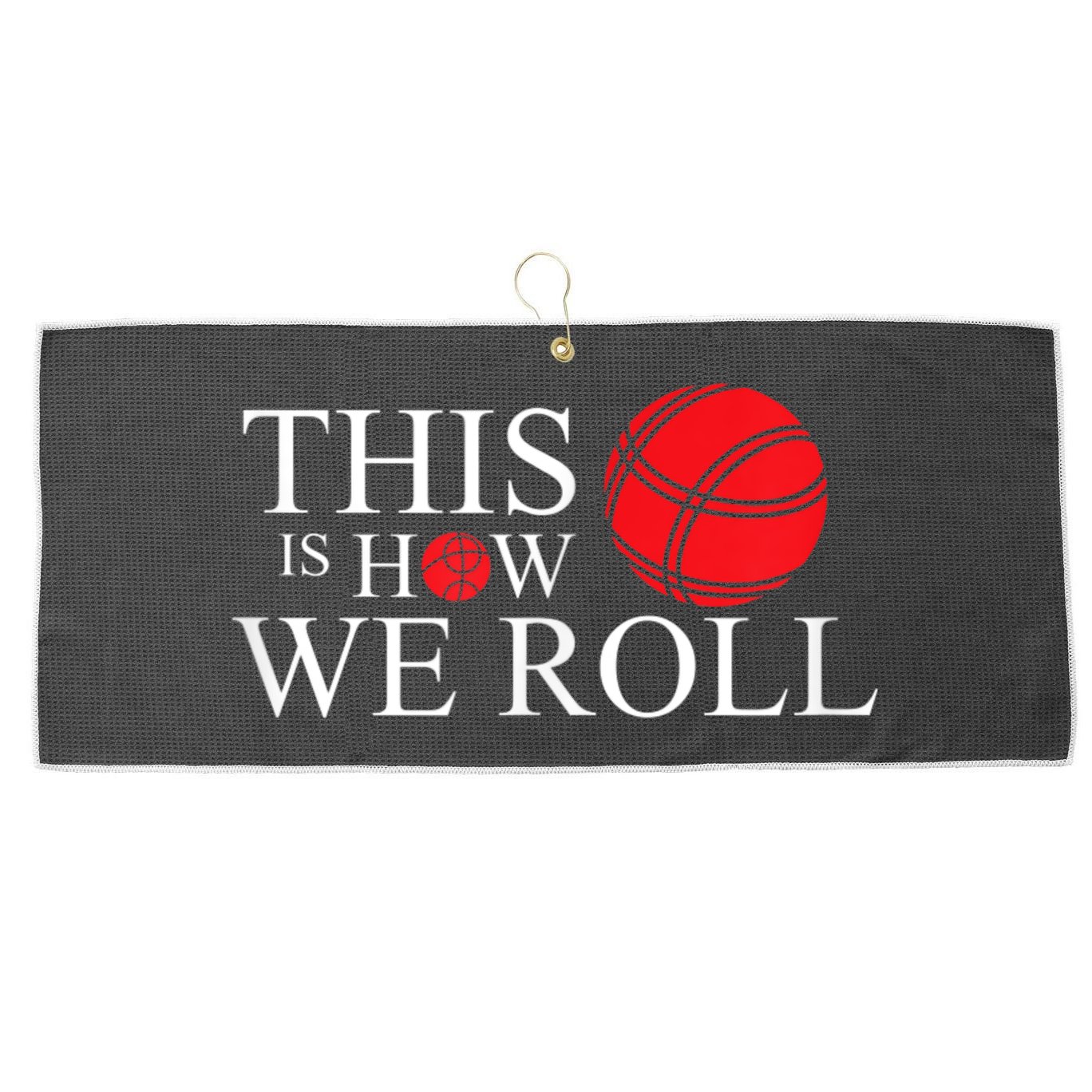 Funny Bocce Ball Bocce Large Microfiber Waffle Golf Towel
