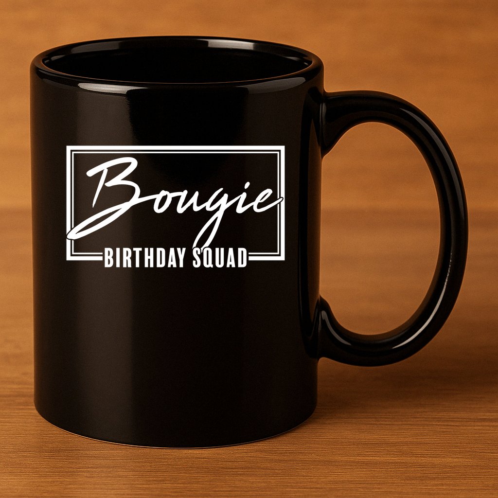 Funny Bougie Birthday Squad Matching Group Shirts 11oz C Handle Ceramic Mug
