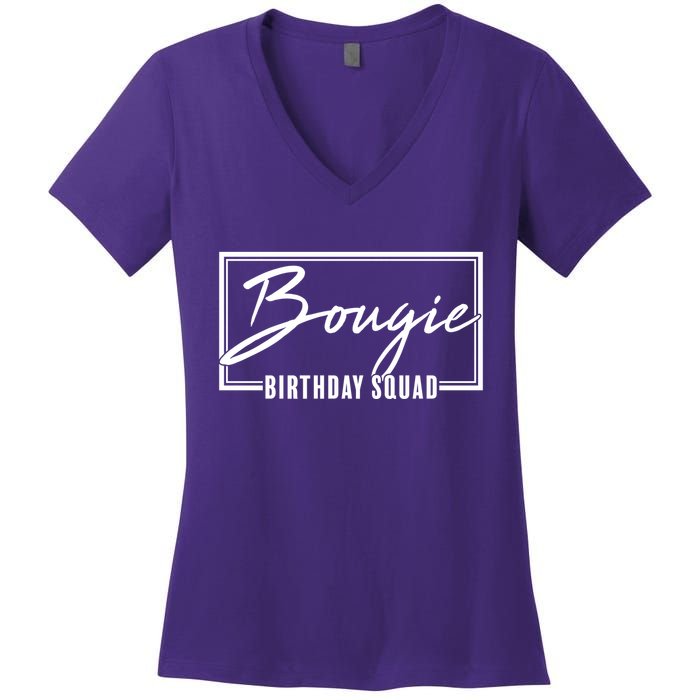 Funny Bougie Birthday Squad Matching Group Shirts Women's V-Neck T-Shirt