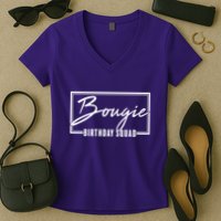 Funny Bougie Birthday Squad Matching Group Shirts Women's V-Neck T-Shirt