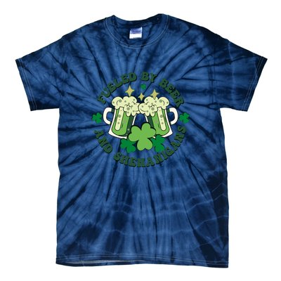 Fueled By Beer And Shenanigans Retro St Patricks Day Irish Tie-Dye T-Shirt