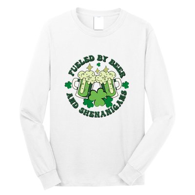 Fueled By Beer And Shenanigans Retro St Patricks Day Irish Long Sleeve Shirt