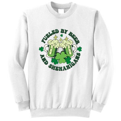 Fueled By Beer And Shenanigans Retro St Patricks Day Irish Sweatshirt