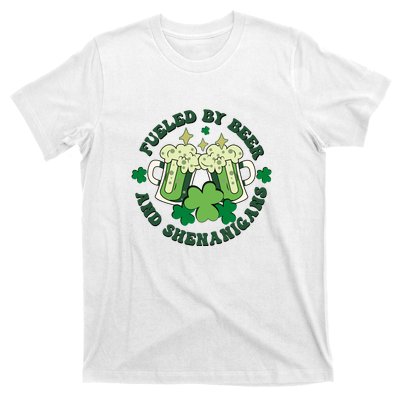 Fueled By Beer And Shenanigans Retro St Patricks Day Irish T-Shirt