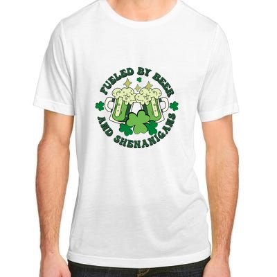 Fueled By Beer And Shenanigans Retro St Patricks Day Irish Adult ChromaSoft Performance T-Shirt