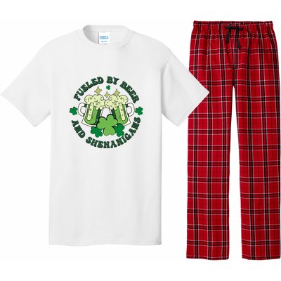 Fueled By Beer And Shenanigans Retro St Patricks Day Irish Pajama Set