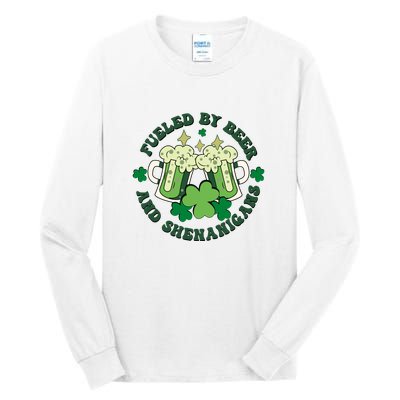 Fueled By Beer And Shenanigans Retro St Patricks Day Irish Tall Long Sleeve T-Shirt