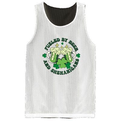 Fueled By Beer And Shenanigans Retro St Patricks Day Irish Mesh Reversible Basketball Jersey Tank