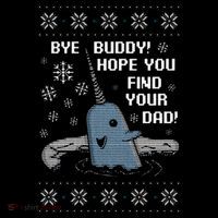 Funny Bye Buddy Christmas  Hope You Find Your Dad Elf Narwhal Flatbill Hat