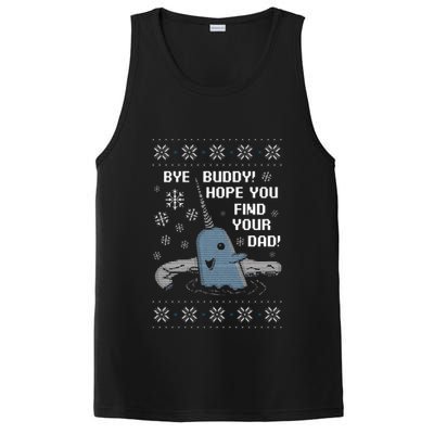 Funny Bye Buddy Christmas  Hope You Find Your Dad Elf Narwhal PosiCharge Competitor Tank