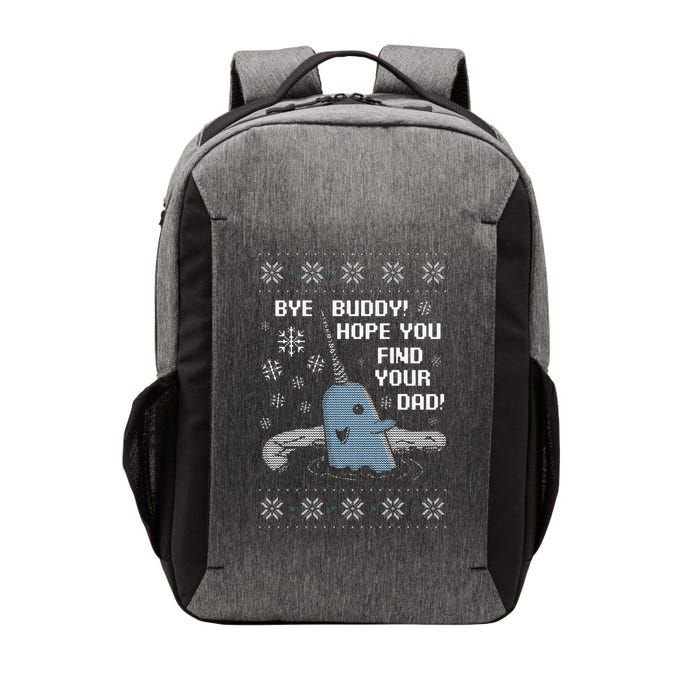 Funny Bye Buddy Christmas  Hope You Find Your Dad Elf Narwhal Vector Backpack
