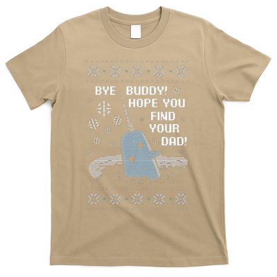 Funny Bye Buddy Christmas  Hope You Find Your Dad Elf Narwhal T-Shirt