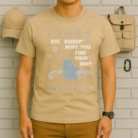 Funny Bye Buddy Christmas  Hope You Find Your Dad Elf Narwhal T-Shirt