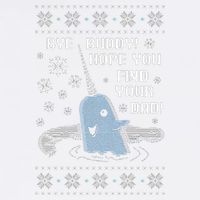 Funny Bye Buddy Christmas  Hope You Find Your Dad Elf Narwhal Garment-Dyed Sweatshirt