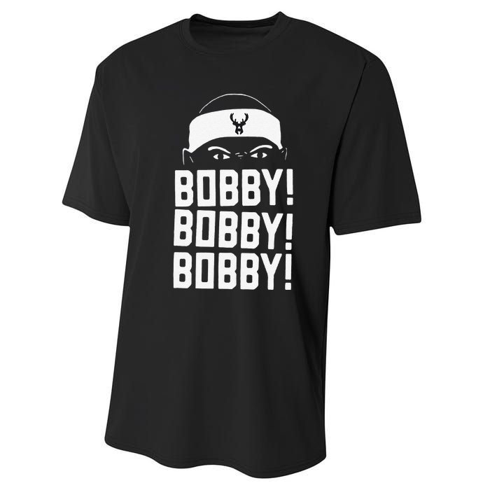 Funny Bobby Bobby Bobby Milwaukee Basketball Performance Sprint T-Shirt