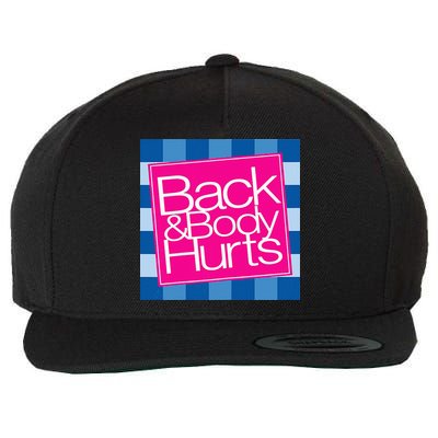 Funny Back Body Hurts Quote Workout Gym Top Wool Snapback Cap