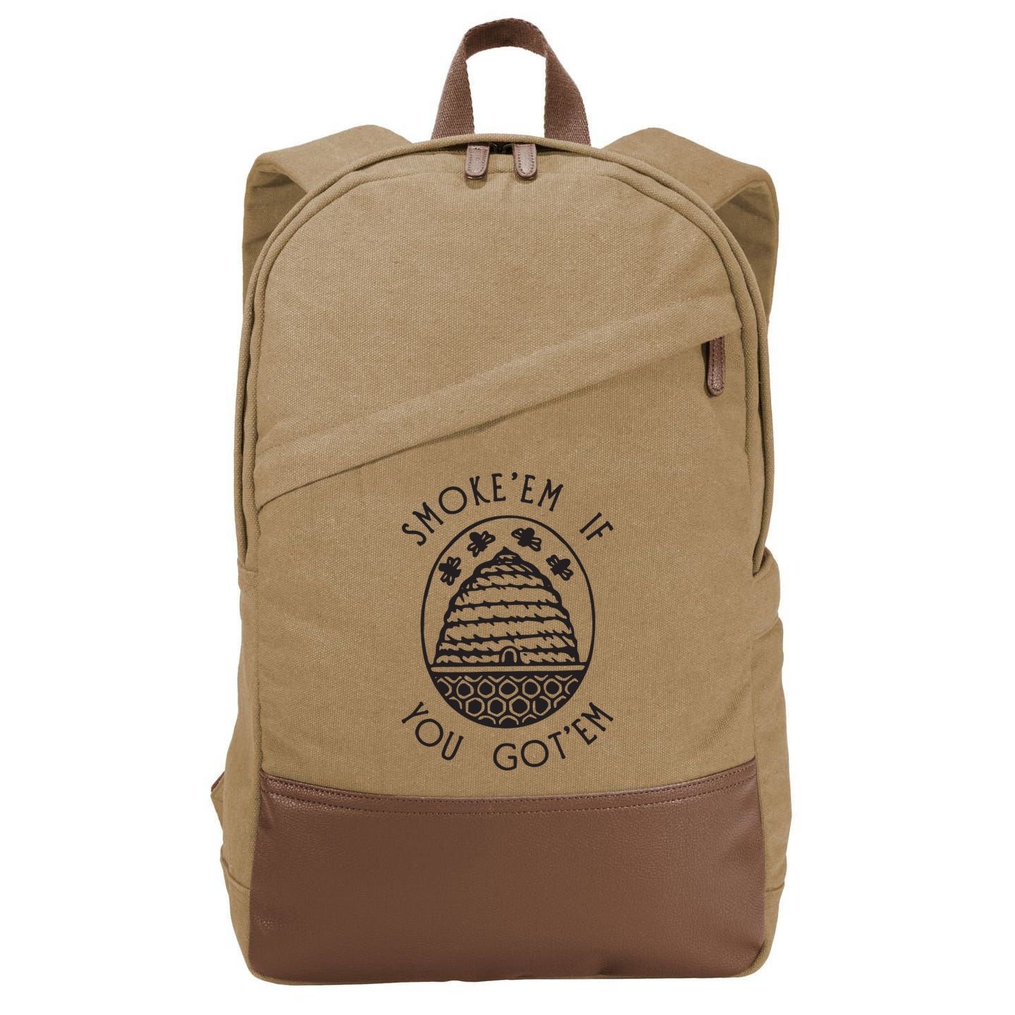 Funny Beekeeping Bee, Smoke Them Honey Bees Tee Gift Cotton Canvas Backpack