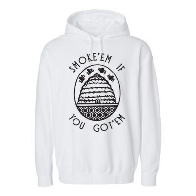 Funny Beekeeping Bee, Smoke Them Honey Bees Tee Gift Garment-Dyed Fleece Hoodie