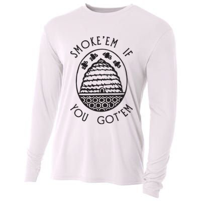 Funny Beekeeping Bee, Smoke Them Honey Bees Tee Gift Cooling Performance Long Sleeve Crew