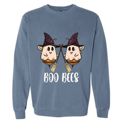 Funny Boo Bees Couples Witch Halloween Costume Ghost Garment-Dyed Sweatshirt