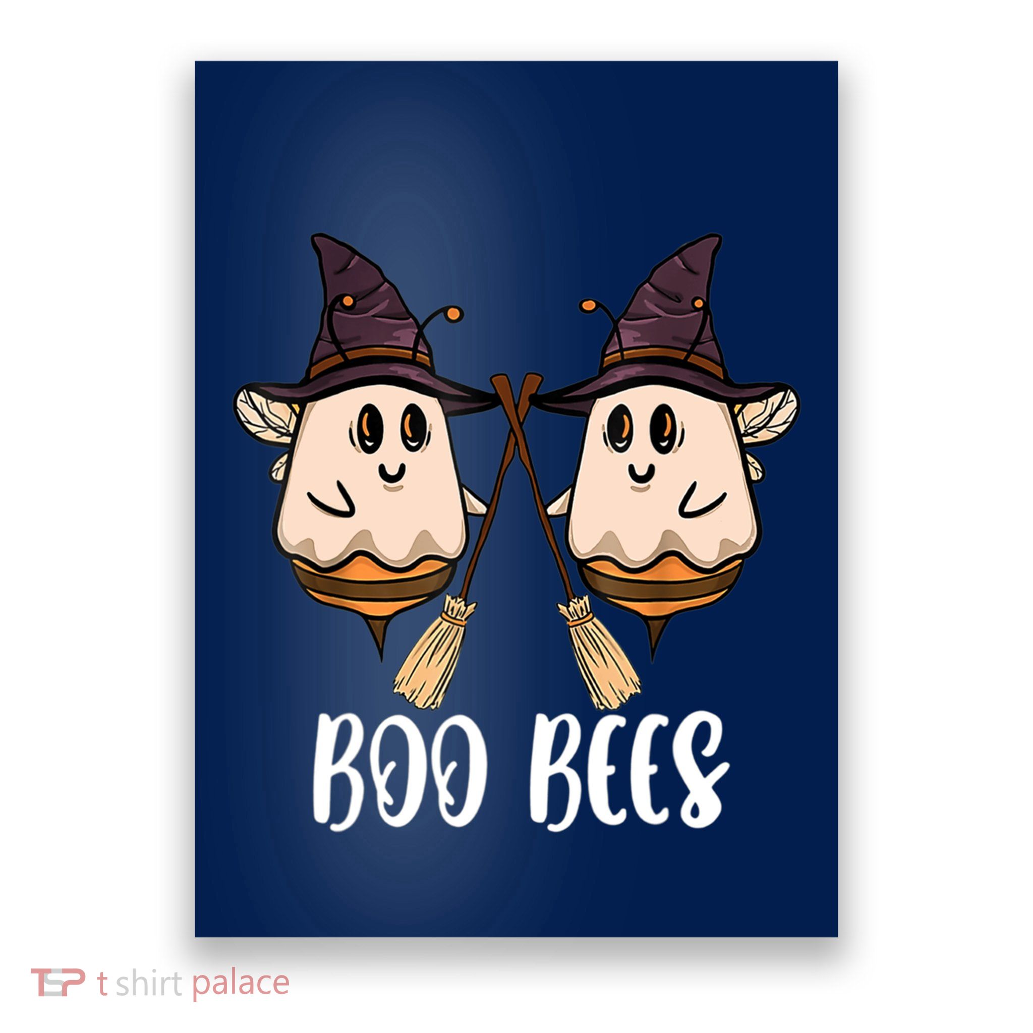 Funny Boo Bees Couples Witch Halloween Costume Ghost Poster