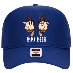 Funny Boo Bees Couples Witch Halloween Costume Ghost High Crown Mesh Back Trucker Hat