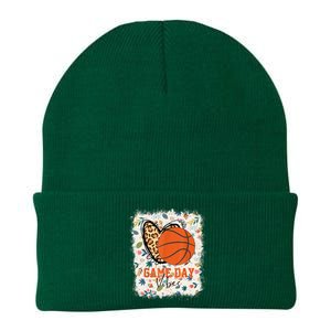 Floral Bleached Basketball Game Day Vibes Basketball Mom Knit Cap Winter Beanie