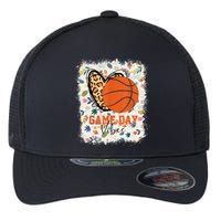 Floral Bleached Basketball Game Day Vibes Basketball Mom Flexfit Unipanel Trucker Cap