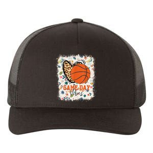 Floral Bleached Basketball Game Day Vibes Basketball Mom Yupoong Adult 5-Panel Trucker Hat