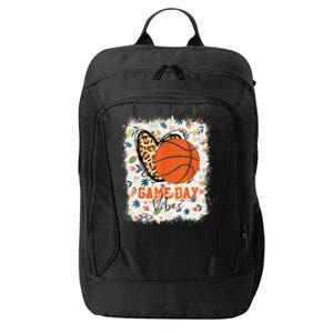 Floral Bleached Basketball Game Day Vibes Basketball Mom City Backpack