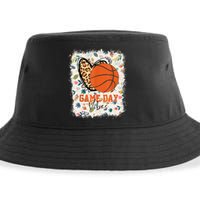 Floral Bleached Basketball Game Day Vibes Basketball Mom Sustainable Bucket Hat