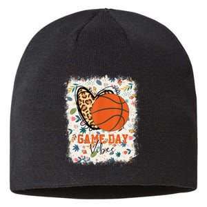 Floral Bleached Basketball Game Day Vibes Basketball Mom Sustainable Beanie