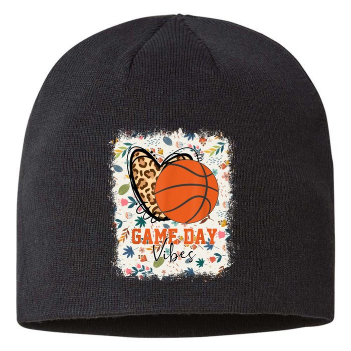 Floral Bleached Basketball Game Day Vibes Basketball Mom Sustainable Beanie