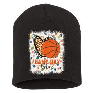 Floral Bleached Basketball Game Day Vibes Basketball Mom Short Acrylic Beanie