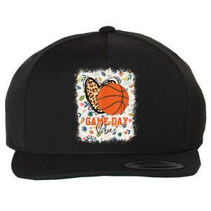 Floral Bleached Basketball Game Day Vibes Basketball Mom Wool Snapback Cap