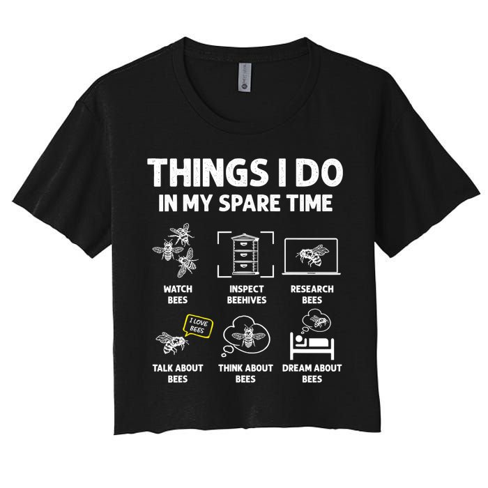 Funny Beekeeper Beekeeping For Beekeeper Women's Crop Top Tee