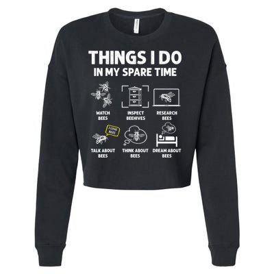 Funny Beekeeper Beekeeping For Beekeeper Cropped Pullover Crew