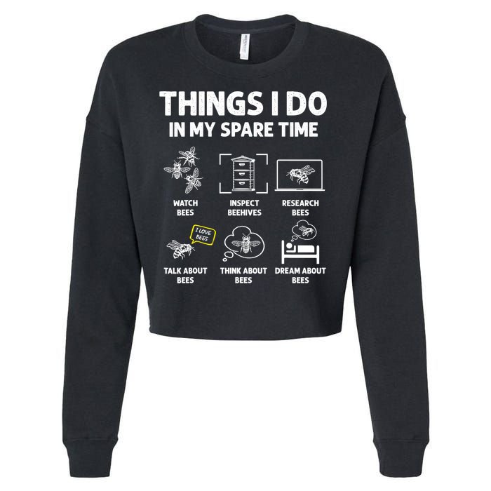 Funny Beekeeper Beekeeping For Beekeeper Cropped Pullover Crew