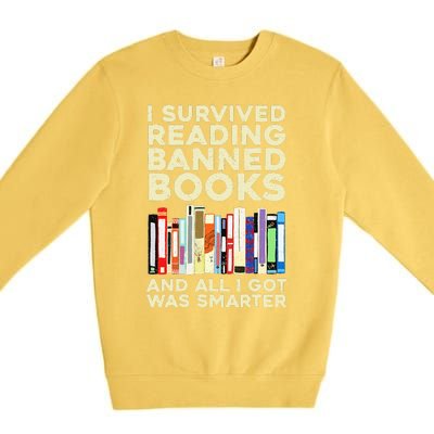 Funny Banned Books Art For  Cool Read Banned Books  Premium Crewneck Sweatshirt