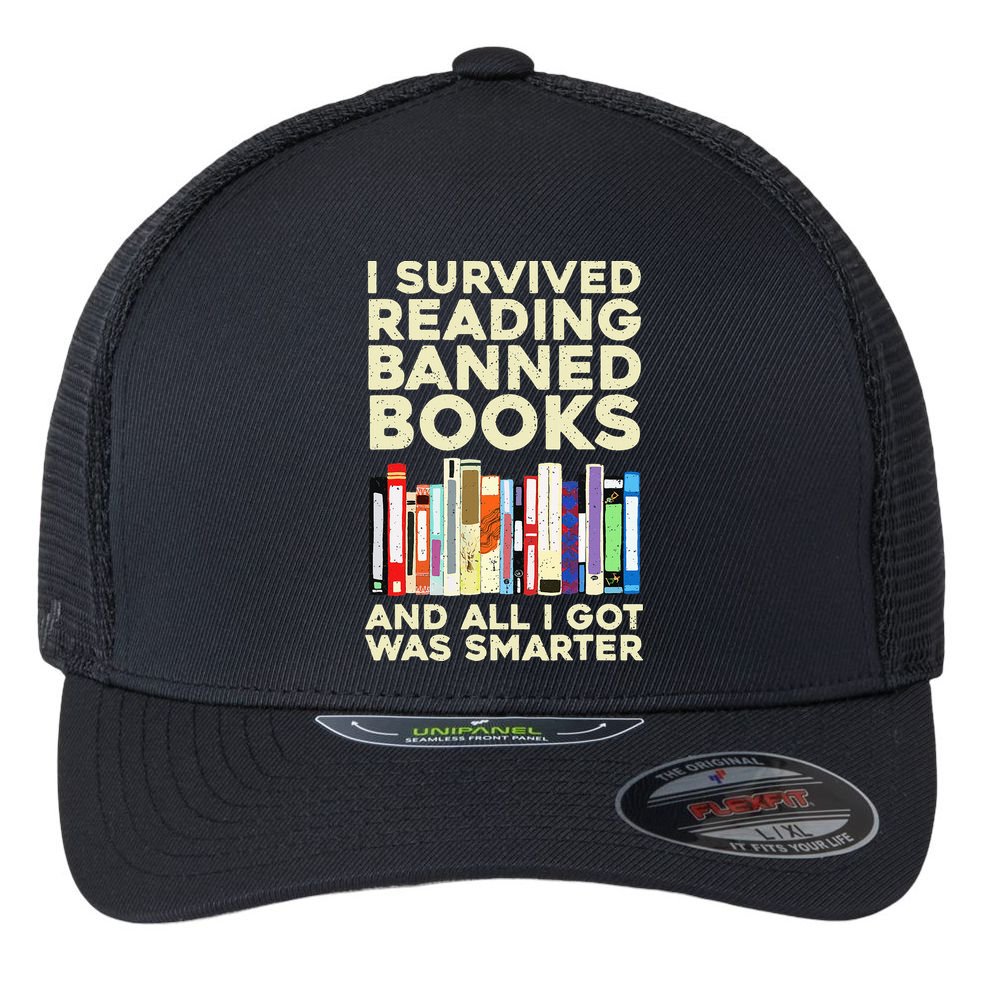 Funny Banned Books Art For  Cool Read Banned Books  Flexfit Unipanel Trucker Cap
