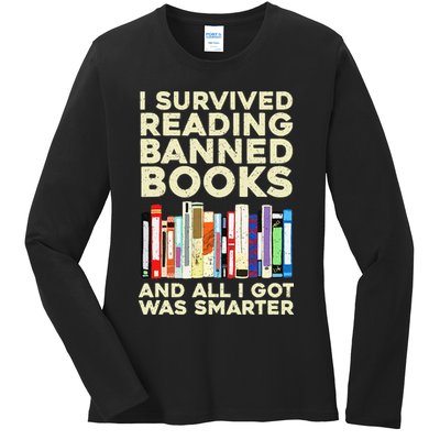 Funny Banned Books Art For  Cool Read Banned Books  Ladies Long Sleeve Shirt