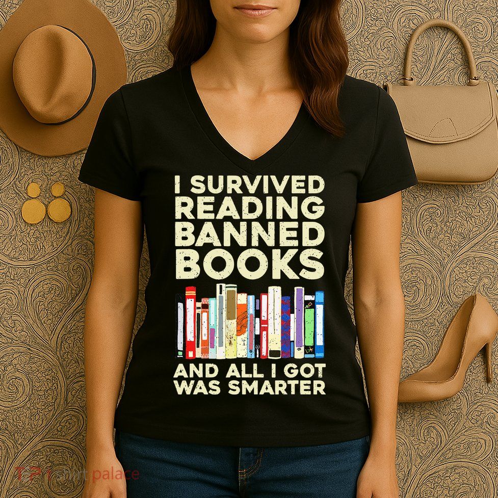 Funny Banned Books Art For  Cool Read Banned Books  Women's V-Neck T-Shirt