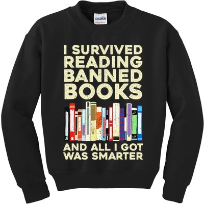 Funny Banned Books Art For  Cool Read Banned Books  Kids Sweatshirt