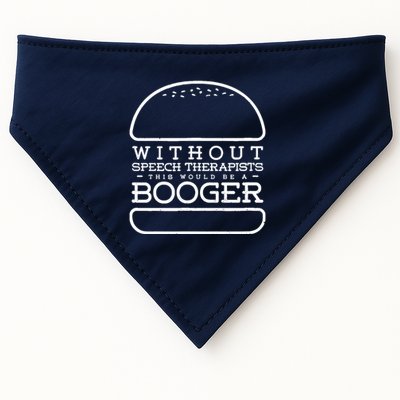 Funny Booger Burger Speech Therapy For Speech Therapist USA-Made Doggie Bandana